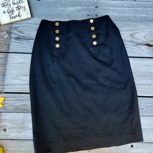 Lauren Ralph Lauren Hermitage Gold Button Skirt
